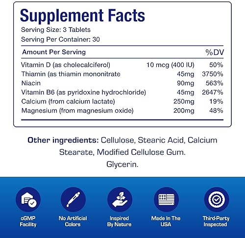 ANABOLIC LABORATORIES ADVANCED CALCIUM MAGNESIUM SUPPLEMENT WITH VITAMINS D3, B1, B3, B6 MUSCLE BONE HEALTH