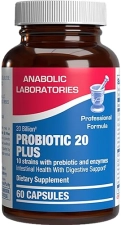 ANABOLIC LABORATORIES DIGESTIVE ENZYMES WITH PROBIOTICS PREBIOTICS 10 STRAINS FOR DIGESTION, BLOATING RELIEF