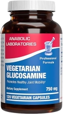 ANABOLIC LABORATORIES VEGAN GLUCOSAMINE JOINT SUPPLEMENT FOR MOBILITY, FLEXIBILITY COMFORT NON-GMO, SHELLFISH-FREE, 120 SE