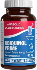 ANABOLIC LABORATORIES UBIQUINOL COQ10 SUPPLEMENT FOR HEART, IMMUNE BRAIN SUPPORT VEGETARIAN, NON-GMO, 60 SERVINGS