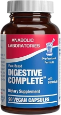 ANABOLIC LABORATORIES PLANT-BASED DIGESTIVE ENZYMES SUPPLEMENT WITH SOOTHING HERBS FOR PROTEIN, CARB FAT DIGESTION 90CT