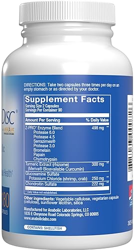 ANABOLIC LABORATORIES NUTRA DISC JOINT SUPPORT WITH MERIVA CURCUMIN, GLUCOSAMINE CHONDROITIN 90 SERVINGS