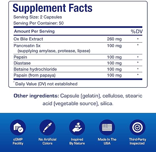 ANABOLIC LABORATORIES MULTI DIGESTIVE ENZYMES WITH OX BILE - CLINICAL STRENGTH PANCREATIN FOR PROTEIN, CARB FAT SUPPORT