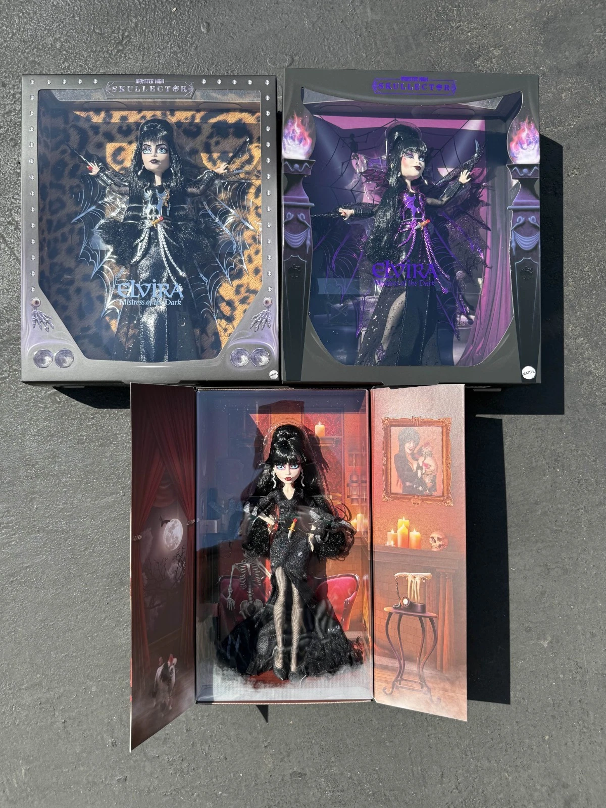 MONSTER HIGH ELVIRA DOLL BUNDLE – SDCC EXCLUSIVE ORIGINAL CLASSIC & 2025 RELEASE