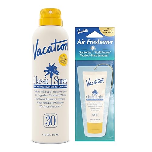 VACATION CLASSIC SPF 30 SUNSCREEN SPRAY AIR FRESHENER BUNDLE WATER-RESISTANT, VEGAN, 6OZ