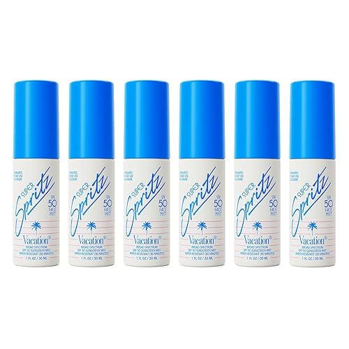 VACATION MINI SPF 50 FACE SUNSCREEN SPRAY, WATER-RESISTANT, VEGAN, NON-COMEDOGENIC, 1OZ 6-PACK