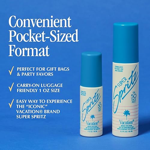 VACATION MINI SPF 50 FACE SUNSCREEN SPRAY, WATER-RESISTANT, VEGAN, NON-COMEDOGENIC, 1OZ 6-PACK