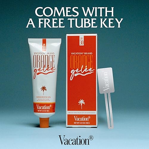 VACATION ORANGE GELéE SPF 30 HYDRATING MINERAL SUNSCREEN GEL TUBE KEY BUNDLE, 3.12 OZ