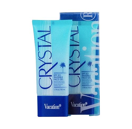 VACATION CRYSTAL SPF 50 CLEAR FACE SUNSCREEN GEL HYDRATING, NOURISHING, WATER-RESISTANT, TRAVEL SIZE