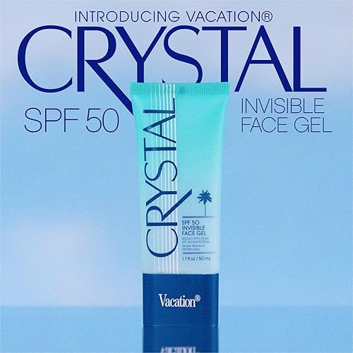 VACATION CRYSTAL SPF 50 CLEAR FACE SUNSCREEN GEL HYDRATING, NOURISHING, WATER-RESISTANT, TRAVEL SIZE