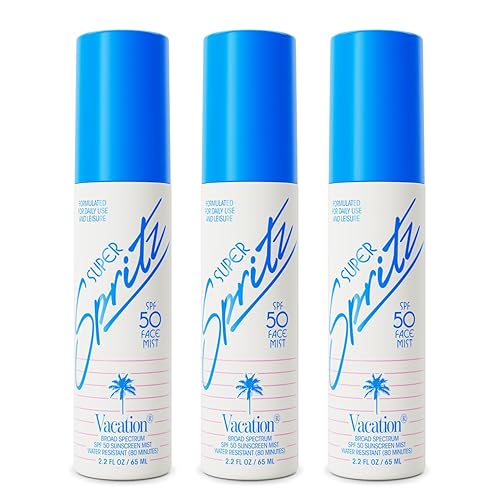 VACATION SUPER SPRITZ SPF 50 FACE MIST - LIGHTWEIGHT, WATER-RESISTANT SUNSCREEN SPRAY 3-PACK