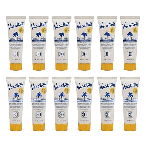 VACATION MINI SUNSCREEN SPF 30, WATER-RESISTANT, TRAVEL SIZE 1OZ BULK PACK OF 12 LOTION