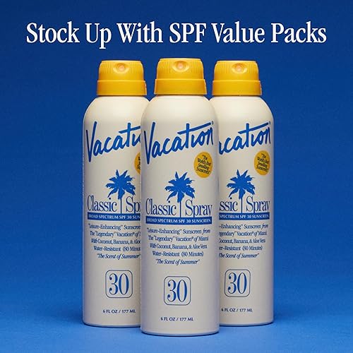 VACATION CLASSIC SPF 30 SUNSCREEN SPRAY WATER-RESISTANT, LIGHTWEIGHT, VEGAN, 6OZ 3-PACK