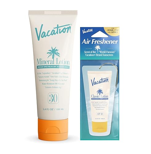 VACATION SPF 30 MINERAL SUNSCREEN AIR FRESHENER BUNDLE NON-NANO ZINC, VEGAN, TRAVEL SIZE