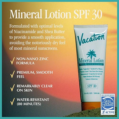 VACATION SPF 30 MINERAL SUNSCREEN AIR FRESHENER BUNDLE NON-NANO ZINC, VEGAN, TRAVEL SIZE