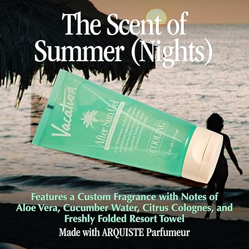 VACATION AFTER SUN GEL AIR FRESHENER BUNDLE SOOTHING ALOE VERA, HYDRATING, ALCOHOL-FREE 6OZ