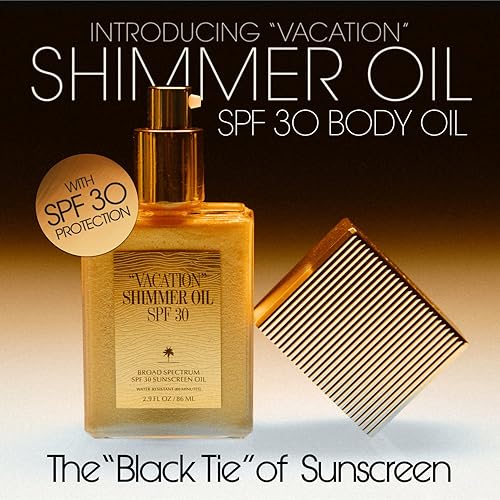 VACATION  SHIMMER OIL SPF 30 WATER-RESISTANT VEGAN BODY SUNSCREEN, ENHANCES SKIN TONES, 2.9OZ