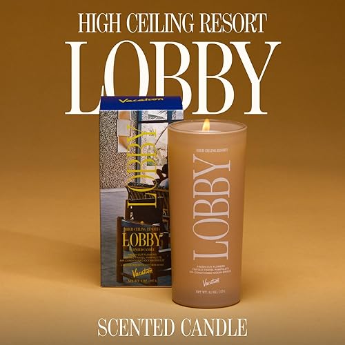 VACATION SCENTED CANDLE HIGH CEILING RESORT FLORAL DECOR WITH COCONUT, VANILLA LINEN