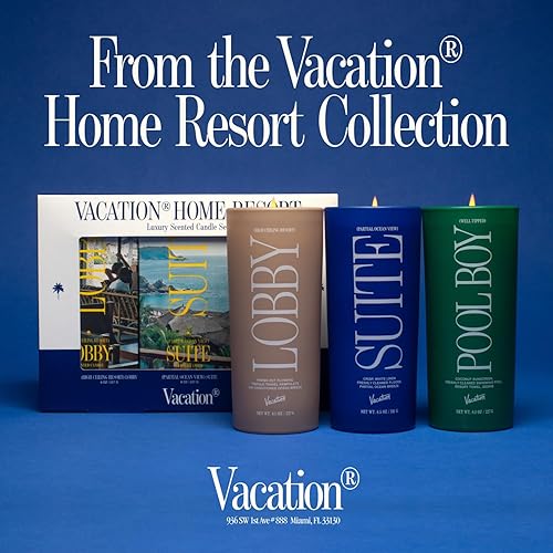 VACATION SCENTED CANDLE HIGH CEILING RESORT FLORAL DECOR WITH COCONUT, VANILLA LINEN