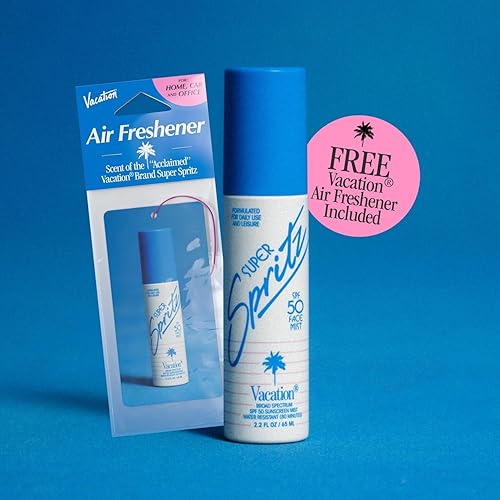 VACATION SPF 50 FACE MIST AIR FRESHENER BUNDLE LIGHTWEIGHT, WATER-RESISTANT, VEGAN, TRAVEL SIZE