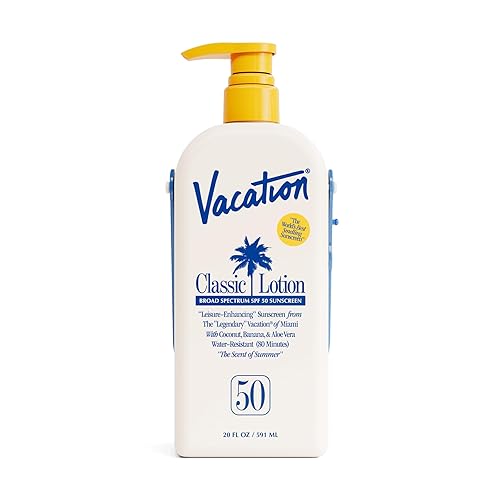 VACATION CLASSIC SPF 50 BROAD SPECTRUM SUNSCREEN LOTION, WATER RESISTANT, VEGAN, 20 OZ PUMP