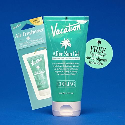 VACATION AFTER SUN GEL AIR FRESHENER BUNDLE SOOTHING ALOE VERA SUNBURN RELIEF, HYDRATING, ALCOHOL-FR