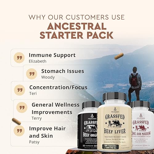 ANCESTRAL SUPPLEMENTS BEEF ORGANS STARTER PACK ORGANS STACK VARIATION FOR HEALTH SUPPORT