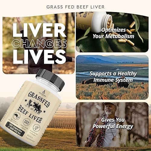 ANCESTRAL SUPPLEMENTS GRASS-FED BEEF LIVER 180 CAPSULES ENERGY, IMMUNITY DETOX SUPPORT