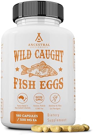 ANCESTRAL SUPPLEMENTS WILD CAUGHT FISH EGGS 2400MG OMEGA-3 VITAMIN D K2 A, 180 CAPS