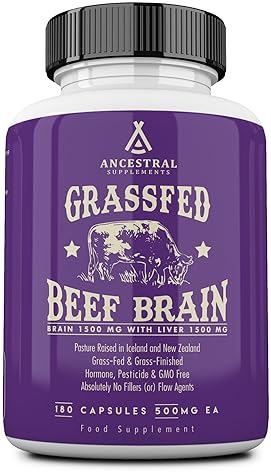 ANCESTRAL SUPPLEMENTS GRASS-FED BEEF BRAIN LIVER CAPSULES BRAIN, MOOD MEMORY SUPPORT, 180CT