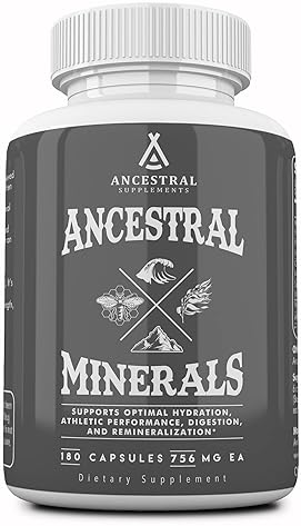 ANCESTRAL SUPPLEMENTS MINERALS ELECTROLYTES WITH MAGNESIUM, POTASSIUM 180 CAPSULES