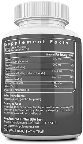 ANCESTRAL SUPPLEMENTS MINERALS ELECTROLYTES WITH MAGNESIUM, POTASSIUM 180 CAPSULES