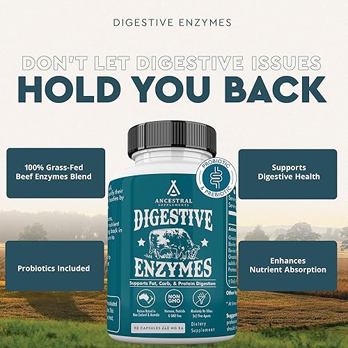 ANCESTRAL SUPPLEMENTS DIGESTIVE ENZYMES WITH PROBIOTICS BEEF ORGANS, 90 CAPS, NON-GMO