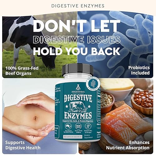 ANCESTRAL SUPPLEMENTS DIGESTIVE ENZYMES WITH PROBIOTICS BEEF ORGANS, 90 CAPS, NON-GMO