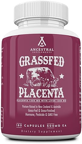 ANCESTRAL SUPPLEMENTS GRASS-FED PLACENTA LIVER CAPSULES POSTPARTUM, MENOPAUSE, SKIN SUPPORT