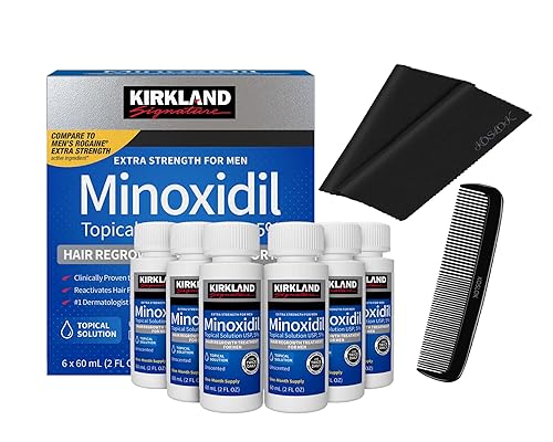 KIRKLAND MINOXIDIL 5 MEN S HAIR REGROWTH SOLUTION 6-MONTH SUPPLY 12OZ WITH APPLICATOR COMB