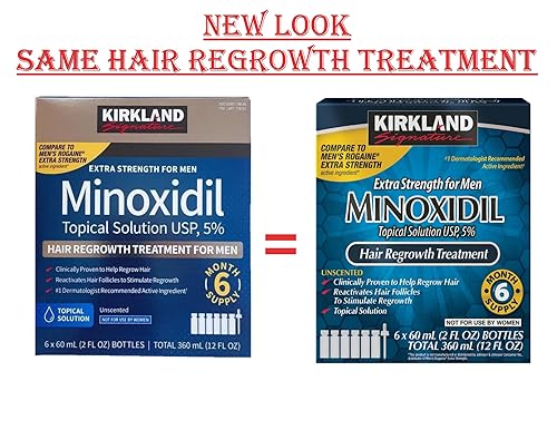 KIRKLAND MINOXIDIL 5 MEN S HAIR REGROWTH SOLUTION 6-MONTH SUPPLY 12OZ WITH APPLICATOR COMB