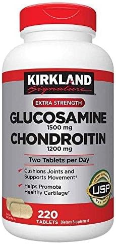 KIRKLAND SIGNATURE GLUCOSAMINE 1500 MG CHONDROITIN 1200 MG EXTRA STRENGTH 220 TABLETS
