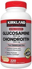 KIRKLAND SIGNATURE GLUCOSAMINE 1500 MG CHONDROITIN 1200 MG EXTRA STRENGTH 220 TABLETS