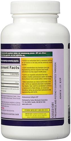 KIRKLAND SIGNATURE COQ10 300 MG SOFTGELS, 100 COUNT ANTIOXIDANT SUPPLEMENT, 6.4 OZ