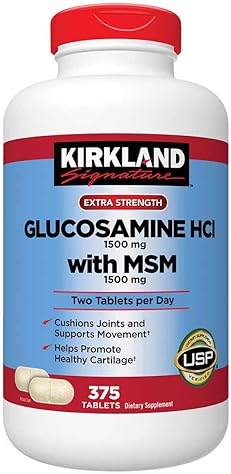 KIRKLAND SIGNATURE GLUCOSAMINE WITH MSM JOINT SUPPORT SUPPLEMENT 375 TABLETS