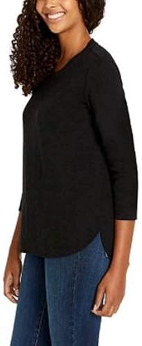 KIRKLAND  SIGNATURE WOMENS COTTON SLUB T-SHIRT SOFT, COMFORTABLE CASUAL TEE