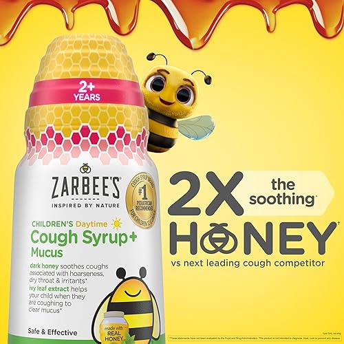 ZARBEES KIDS HONEY COUGH SYRUP DAY NIGHT PACK, IVY LEAF, CHAMOMILE, MIXED BERRY, 2X4OZ
