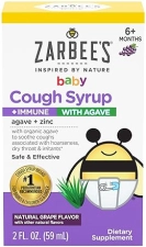 ZARBEES BABY COUGH SYRUP WITH ORGANIC AGAVE ZINC, NATURAL GRAPE FLAVOR, 2 FL OZ, 6 MONTHS
