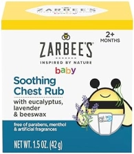 ZARBEES BABY SOOTHING CHEST RUB WITH EUCALYPTUS LAVENDER PETROLEUM-FREE, 1.5 OZ