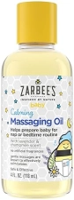 ZARBEES BABY MASSAGE OIL WITH LAVENDER CHAMOMILE, CALMING SLEEP AID, 4OZ BOTTLE