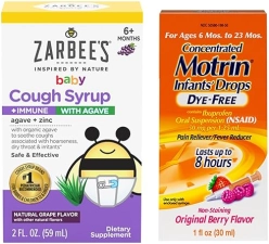 ZARBEE S INFANT IBUPROFEN DROPS BABY COUGH SYRUP WITH ORGANIC AGAVE ZINC