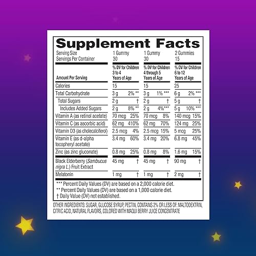 ZARBEES SLEEP IMMUNE SUPPORT GUMMIES, 30 COUNT NATURAL MELATONIN VITAMIN C SUPPLEMENT