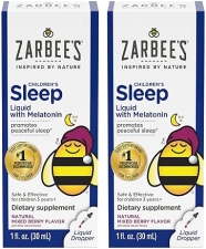 ZARBEES KIDS SLEEP SUPPLEMENT LIQUID WITH 1MG MELATONIN, NATURAL BERRY FLAVOR, 2-PACK