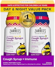 ZARBEES KIDS HONEY COUGH SYRUP IMMUNE SUPPORT DAY NIGHT PACK WITH ELDERBERRY ZINC